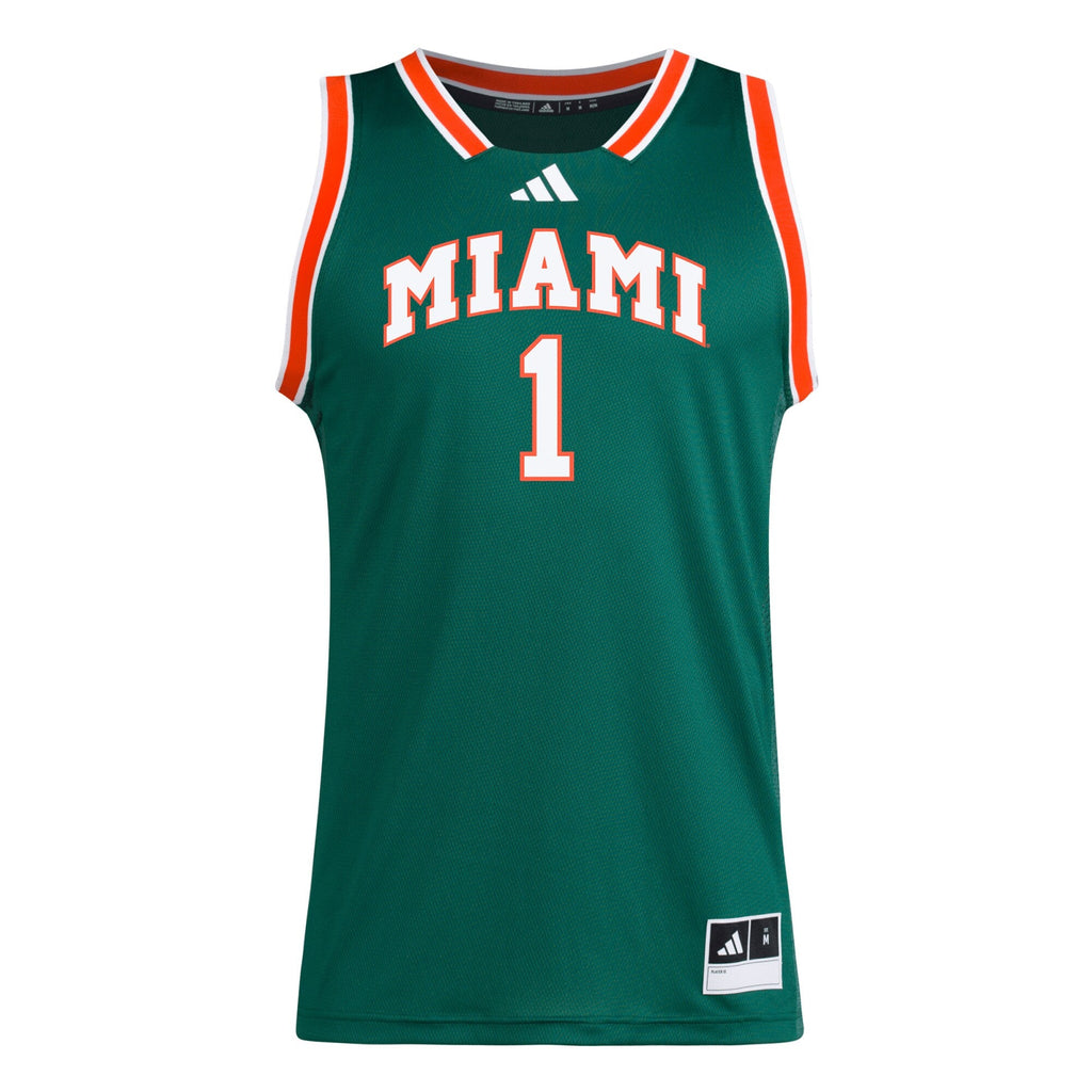 #1 Miami Hurricanes Replica Swingman Jersey - Green product image 3, provided for visual reference and product detail review