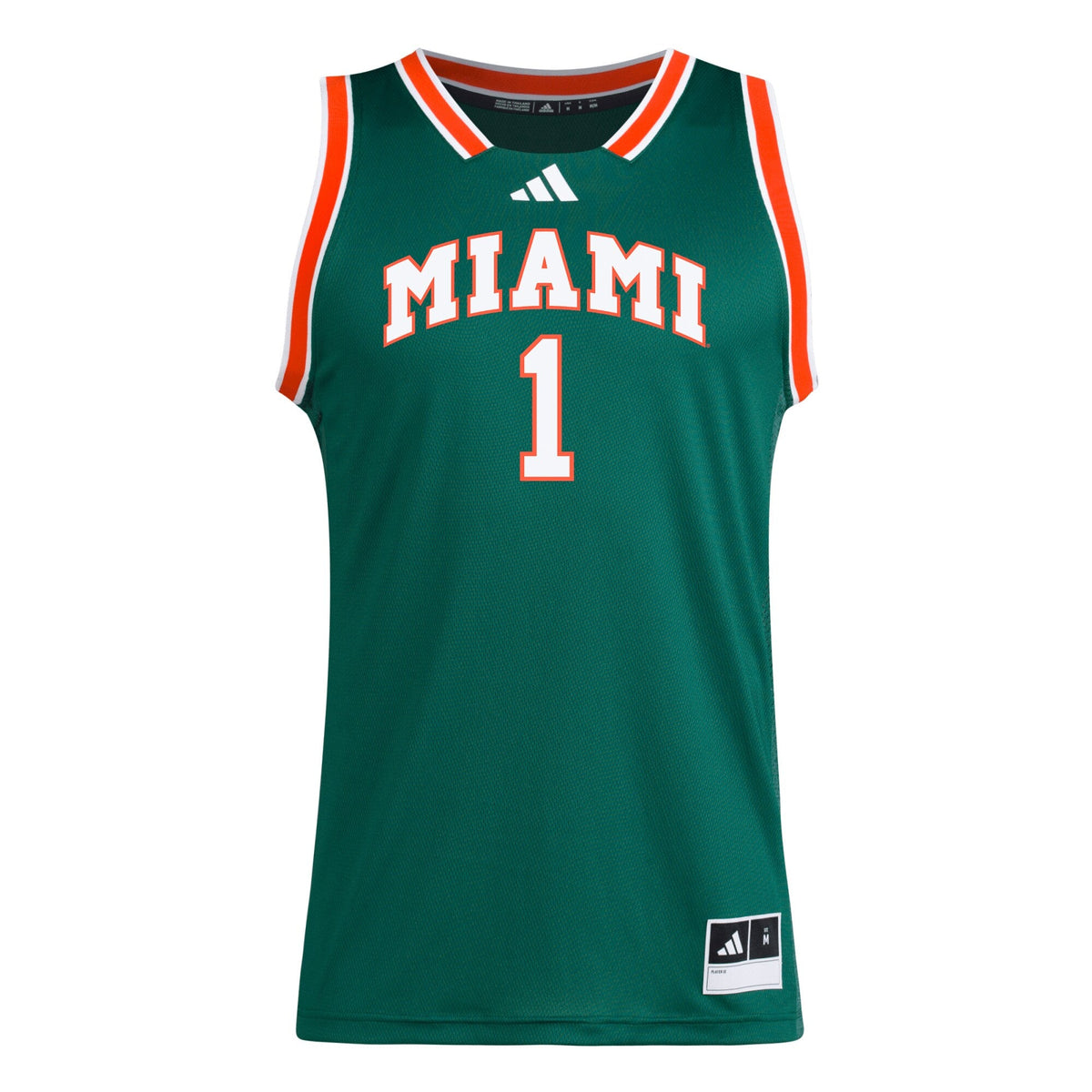 #1 Miami Hurricanes Replica Swingman Jersey - Green product image 3, provided for visual reference and product detail review