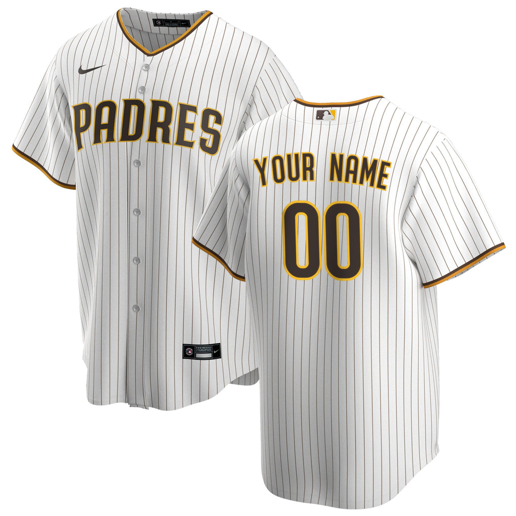 San Diego Padres White Home Replica Custom Jersey product image 2, provided for visual reference and product detail review