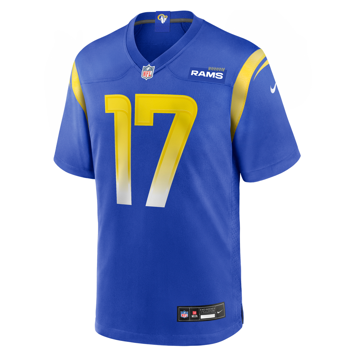 Los Angeles Rams Davante Adams Royal Game Player Jersey product image 2, provided for visual reference and product detail