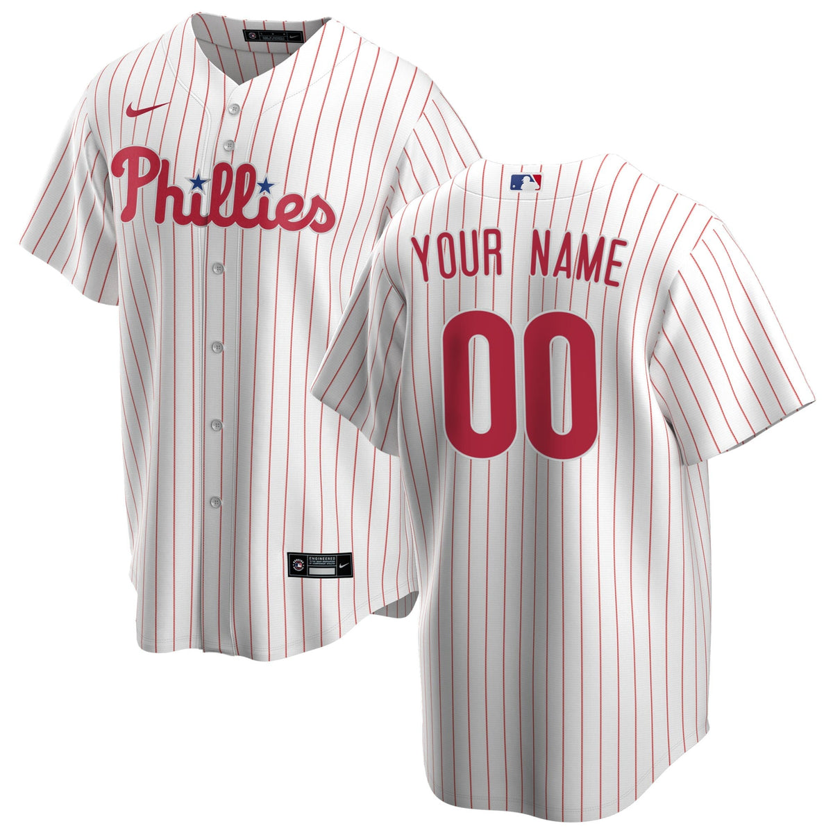 Philadelphia Phillies White Home Replica Custom Jersey product image 1, provided for visual reference and product detail