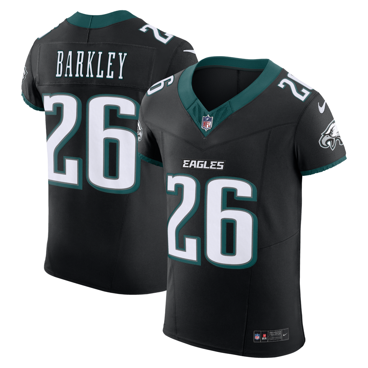 Philadelphia Eagles Saquon Barkley Black Alternate Vapor F.U.S.E. Elite Jersey product image 1, provided for visual