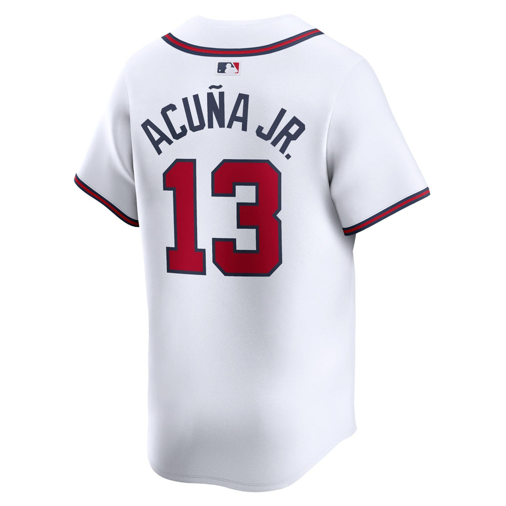 Atlanta Braves Ronald Acuña Jr. White Home Limited Player Jersey product image 4, provided for visual reference and product
