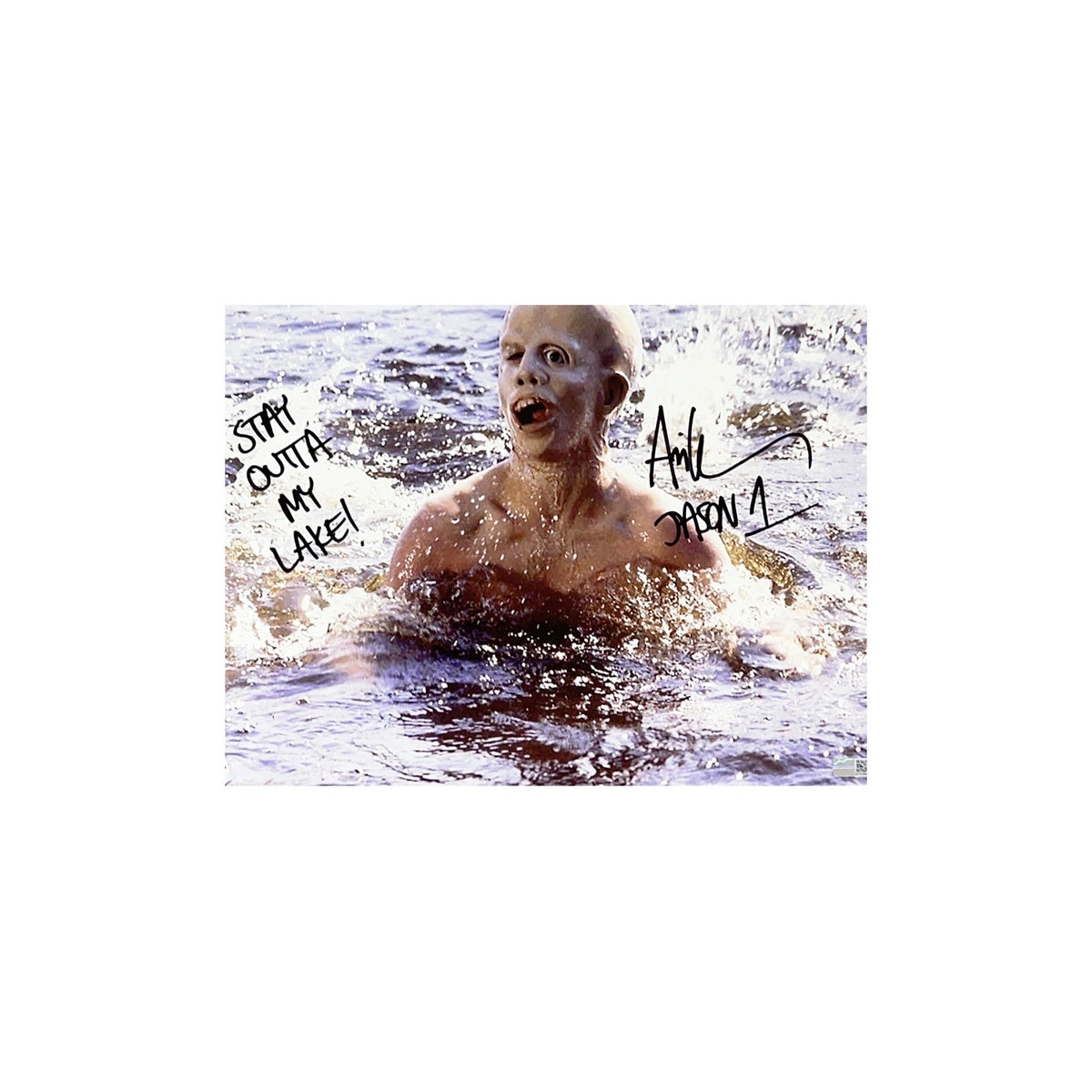 Ari Lehman Autographed Friday The 13th Lake 11x14 "Stay Outta My Lake! Jason 1" Inscription Steiner CX product image 1,