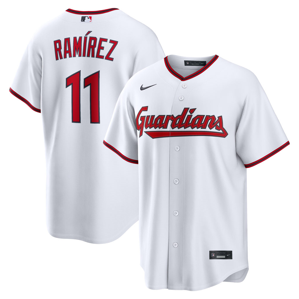 Cleveland Guardians José Ramírez White Home Replica Jersey product image 1, provided for visual reference and product detail