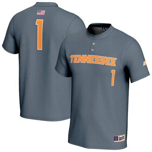#1 Tennessee Volunteers Lightweight Baseball Fashion Jersey - Gray product image 2, provided for visual reference and