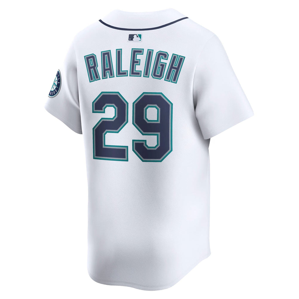 Seattle Mariners Cal Raleigh White Home Limited Player Jersey product image 8, provided for visual reference and product
