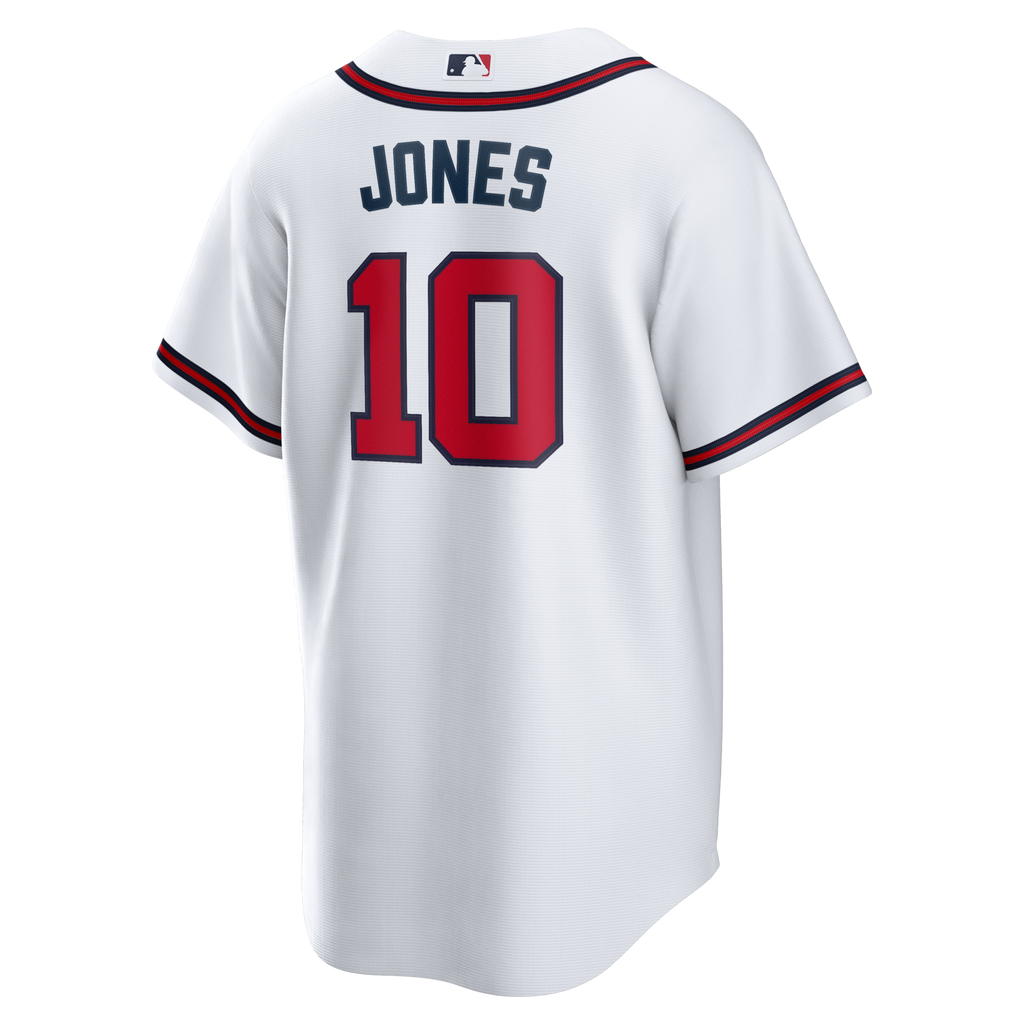 Atlanta Braves Chipper Jones White Home Retired Player Replica Jersey product image 4, provided for visual reference and