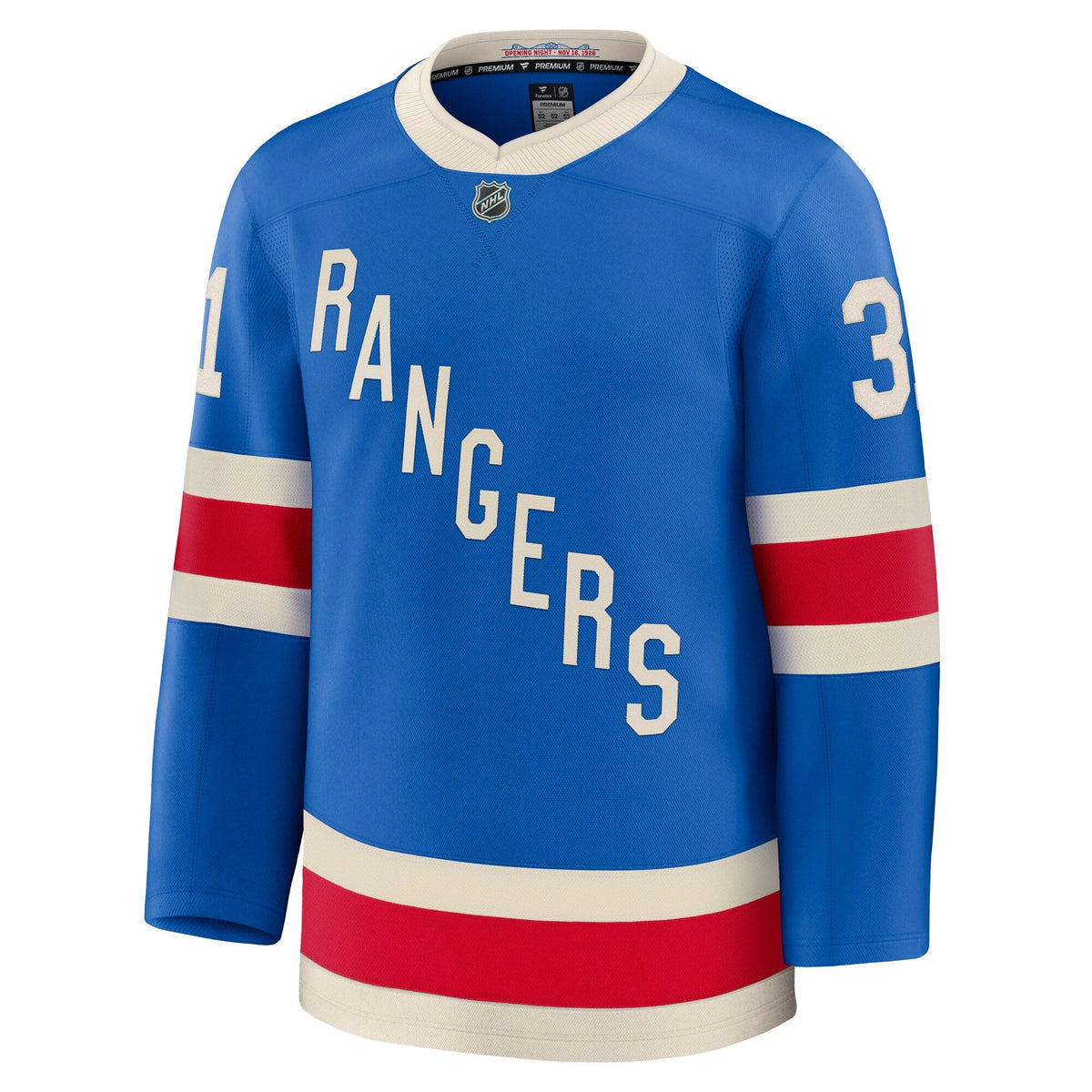 New York Rangers Igor Shesterkin Blue Centennial Premium Jersey product image 3, provided for visual reference and product