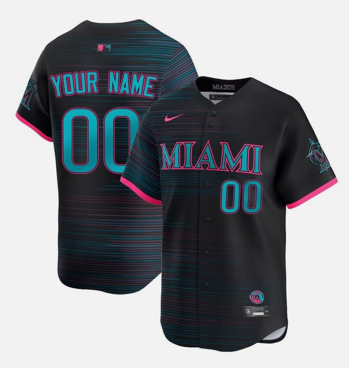 Any Name & Number Customized Miami Marlins Official MLB product image 1