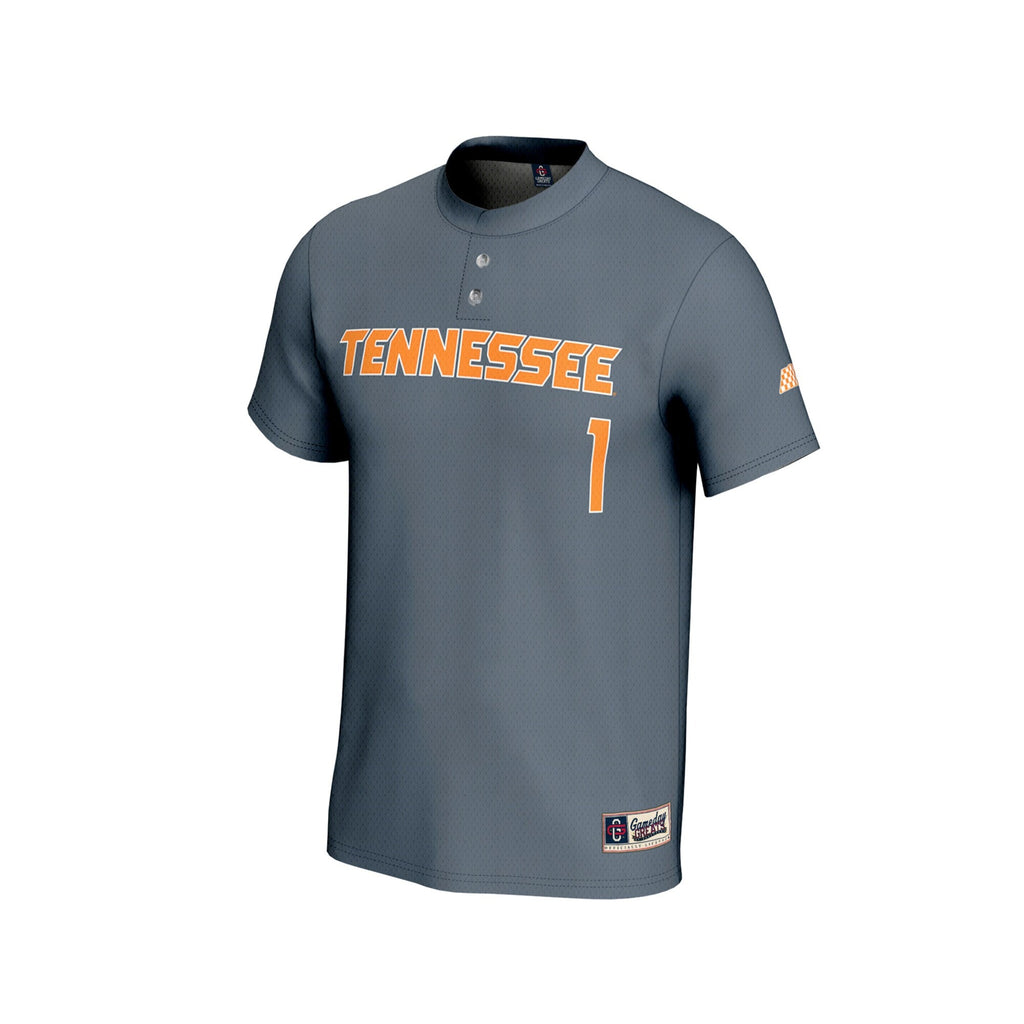 #1 Tennessee Volunteers Lightweight Baseball Fashion Jersey - Gray product image 3, provided for visual reference and