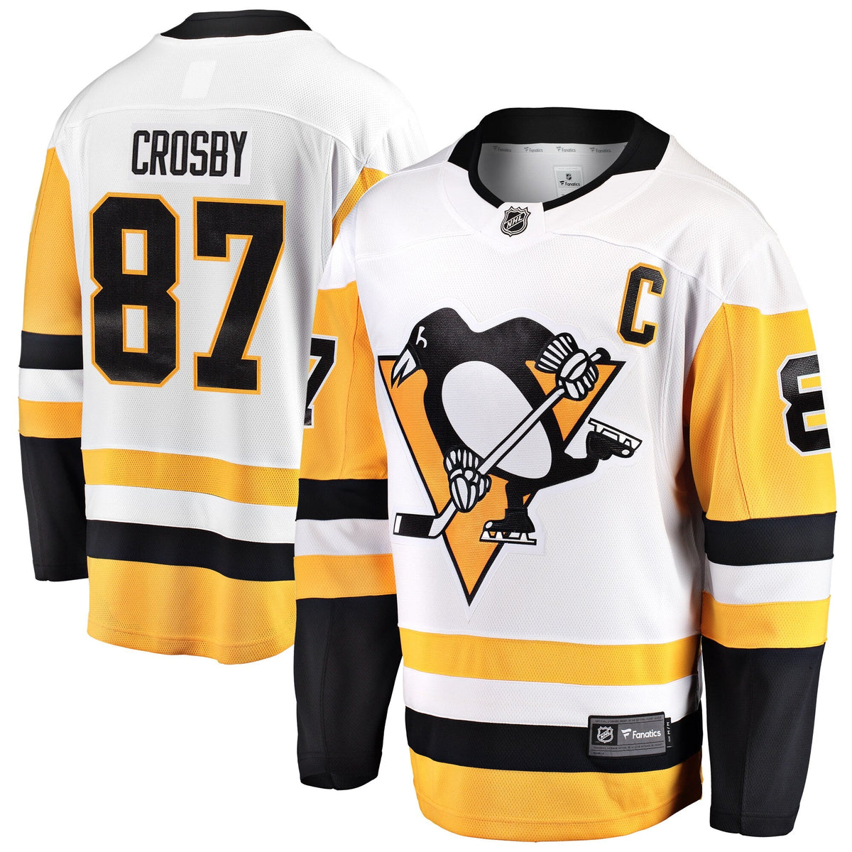 Pittsburgh Penguins Sidney Crosby White Breakaway Jersey product image 2, provided for visual reference and product detail