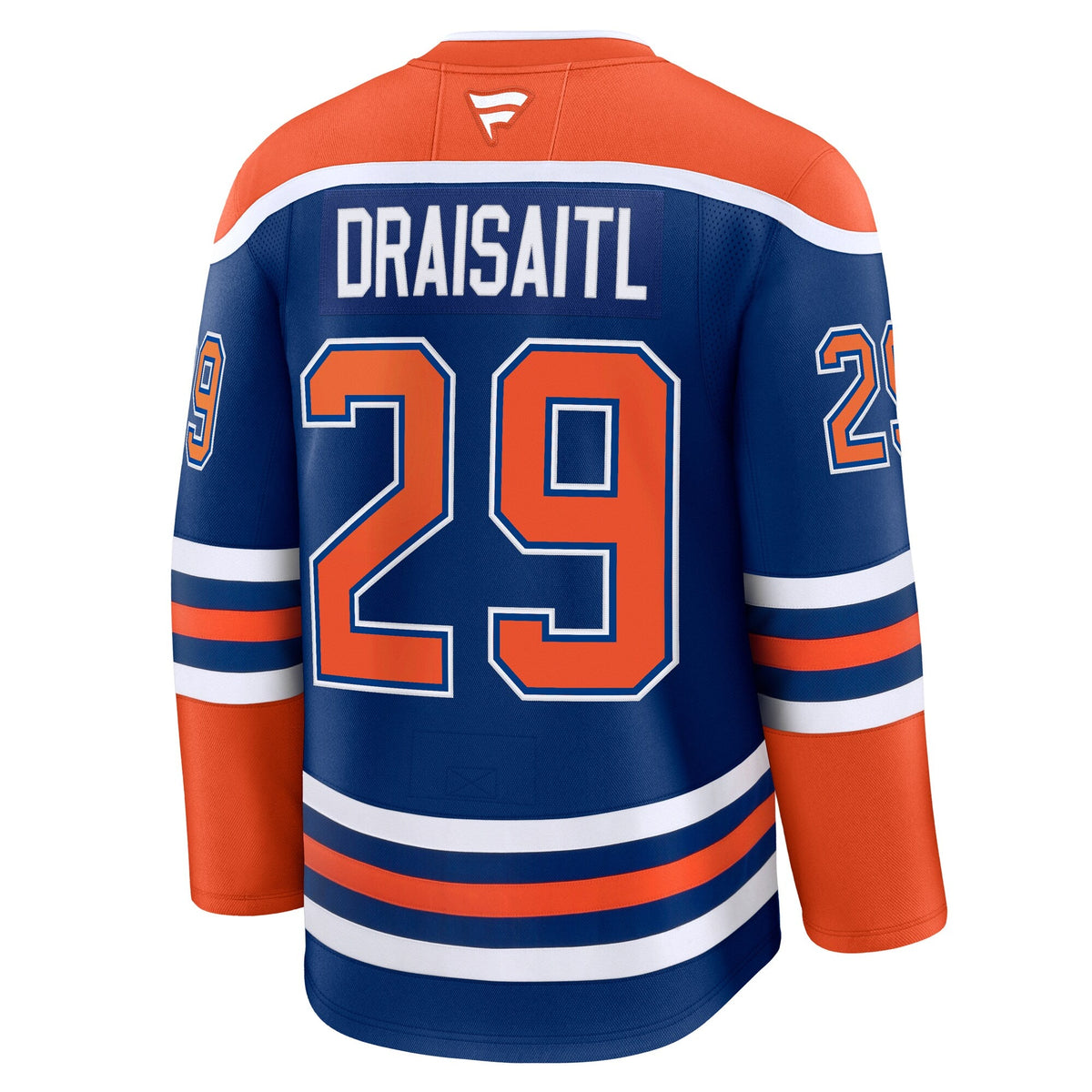 Edmonton Oilers Leon Draisaitl Royal Home Premium Jersey product image 4, provided for visual reference and product detail