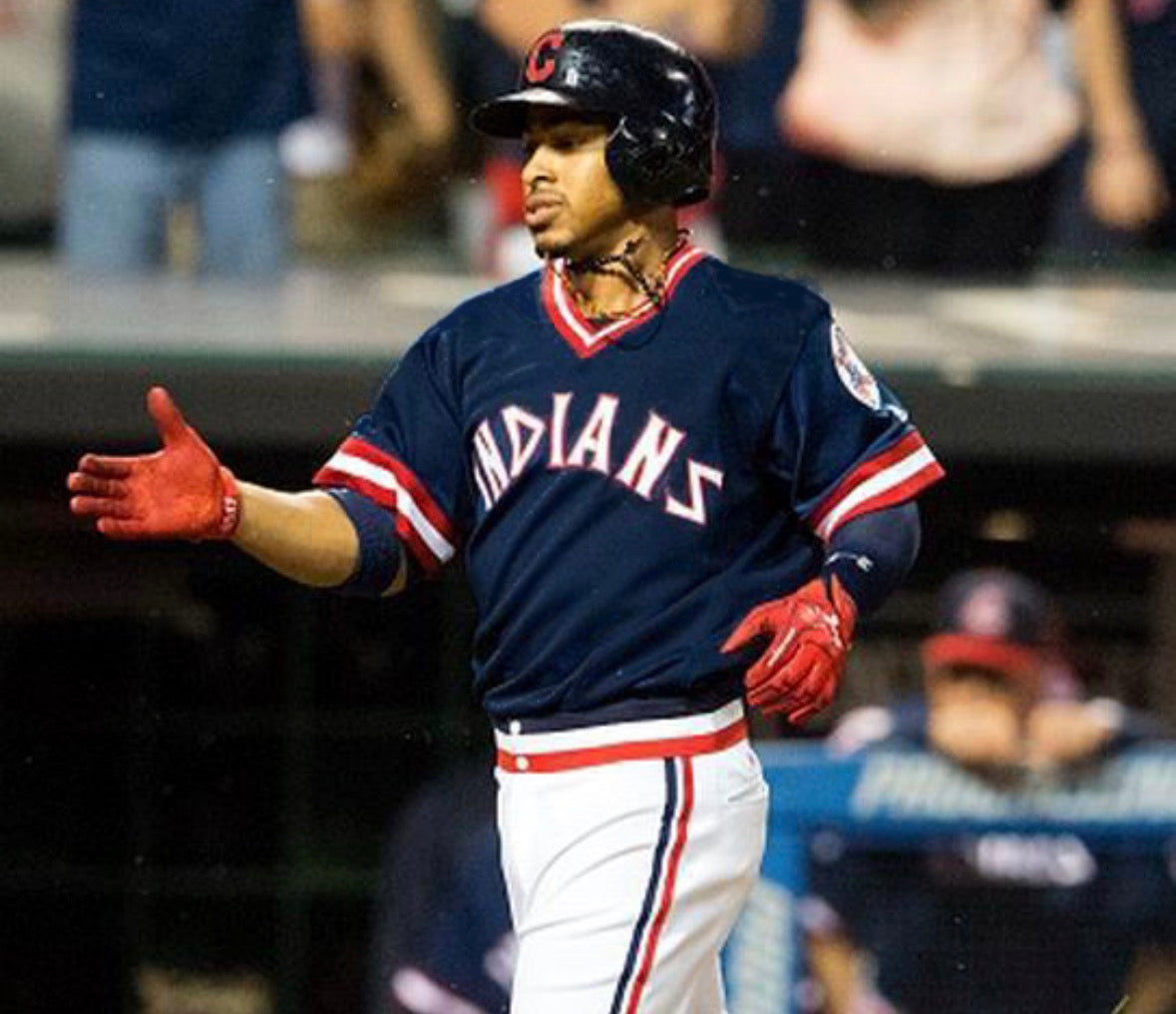 Francisco Lindor Cleveland Indians blue retro Jersey product image 4