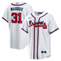 Atlanta Braves Greg Maddux White Home Retired Player Replica Jersey product image 1, provided for visual reference and