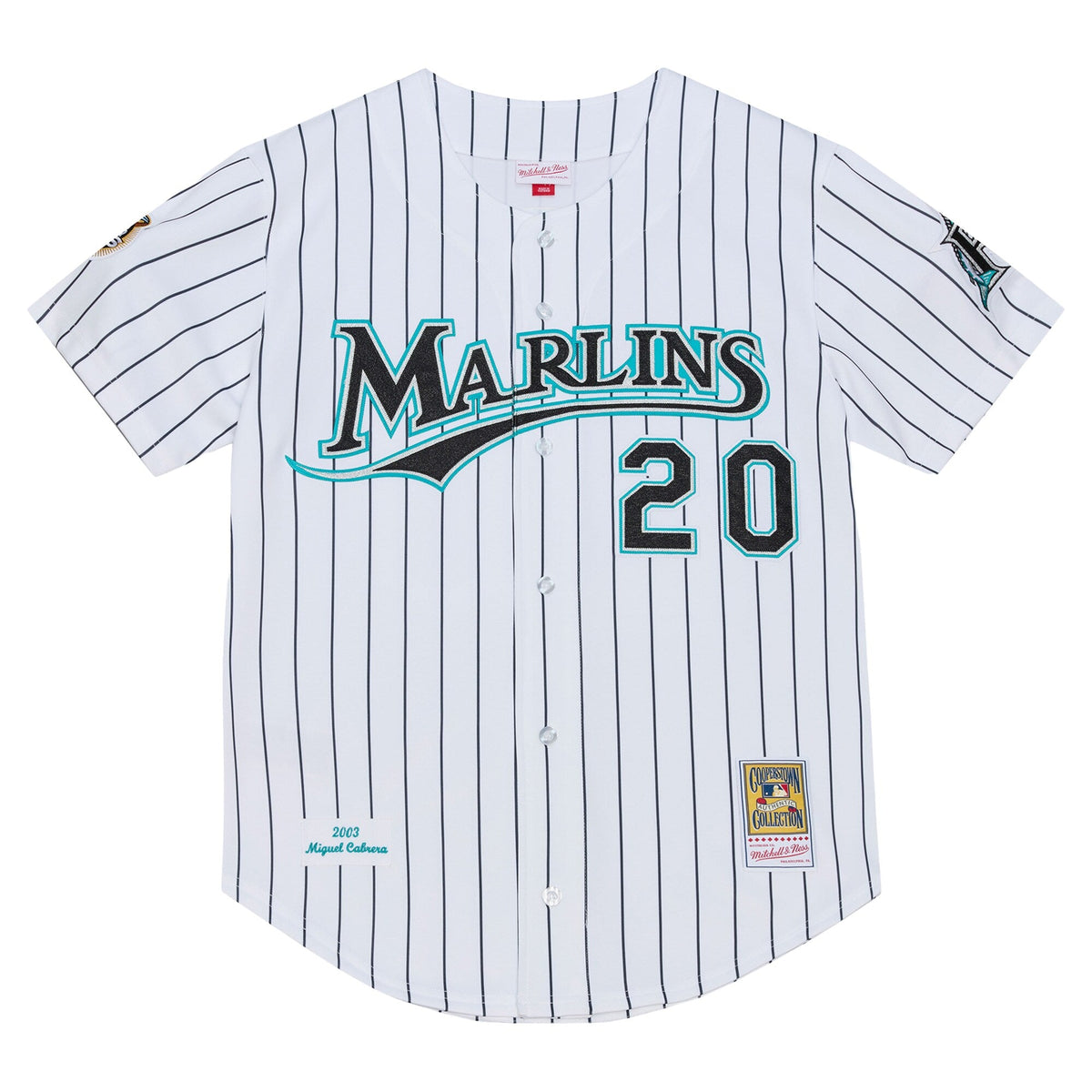 Florida Marlins Miguel Cabrera White 2003 Cooperstown Collection Authentic Jersey product image 3, provided for visual
