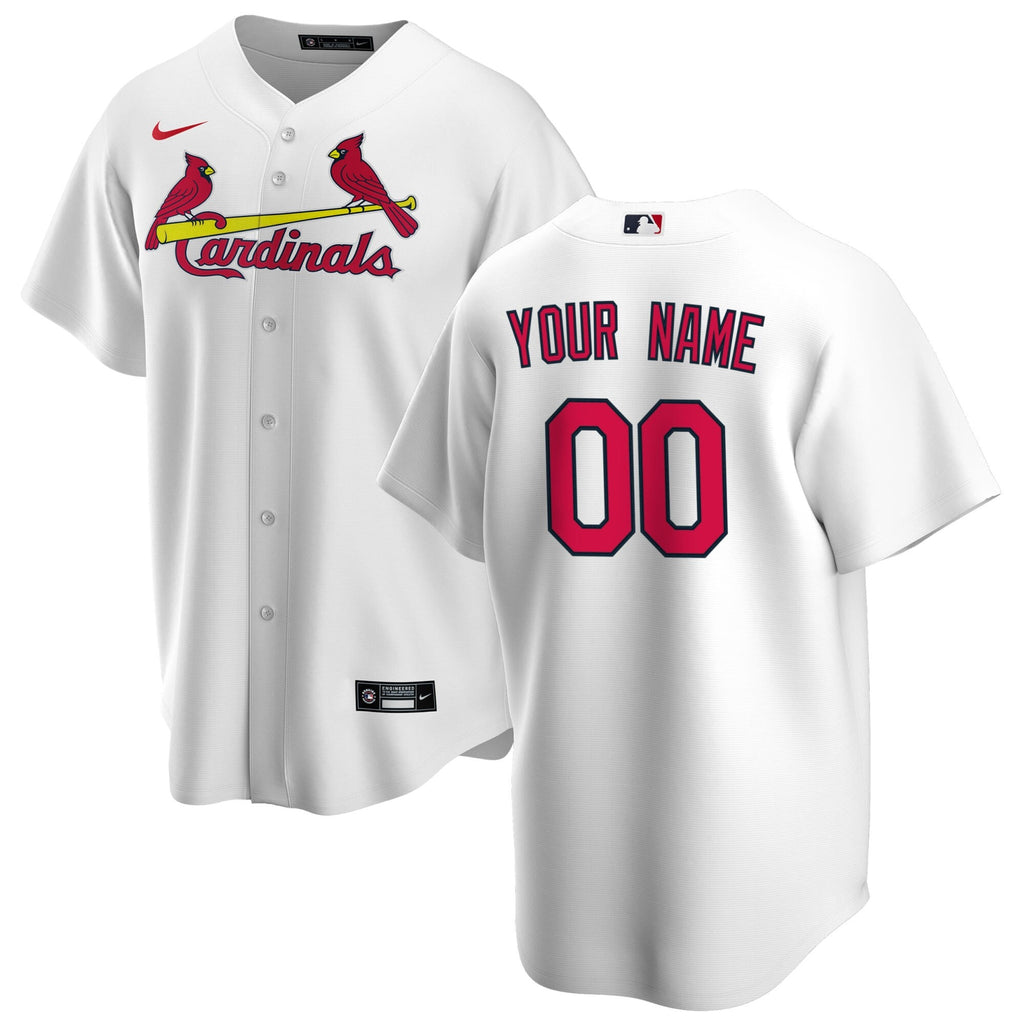 St. Louis Cardinals White Home Replica Custom Jersey product image 1, provided for visual reference and product detail review
