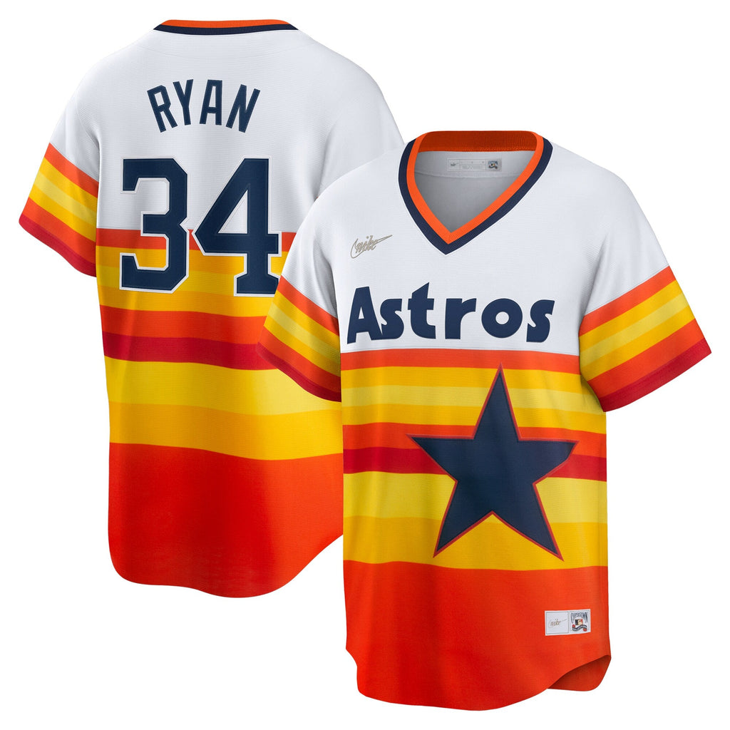 Houston Astros Nolan Ryan White Home Cooperstown Collection Player Jersey product image 1, provided for visual reference and