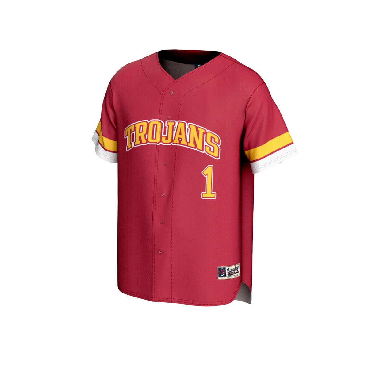 #1 USC Trojans Collegiate Baseball Fashion Jersey - Cardinal product image 3, provided for visual reference and product