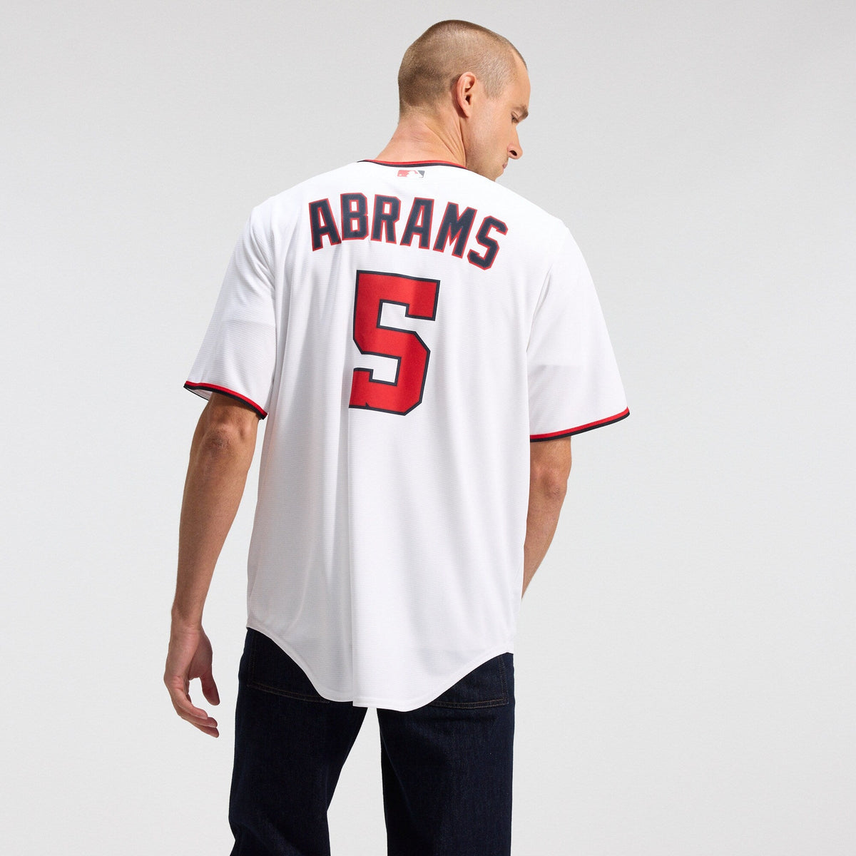 Washington Nationals CJ Abrams White Home Replica Jersey product image 4, provided for visual reference and product detail