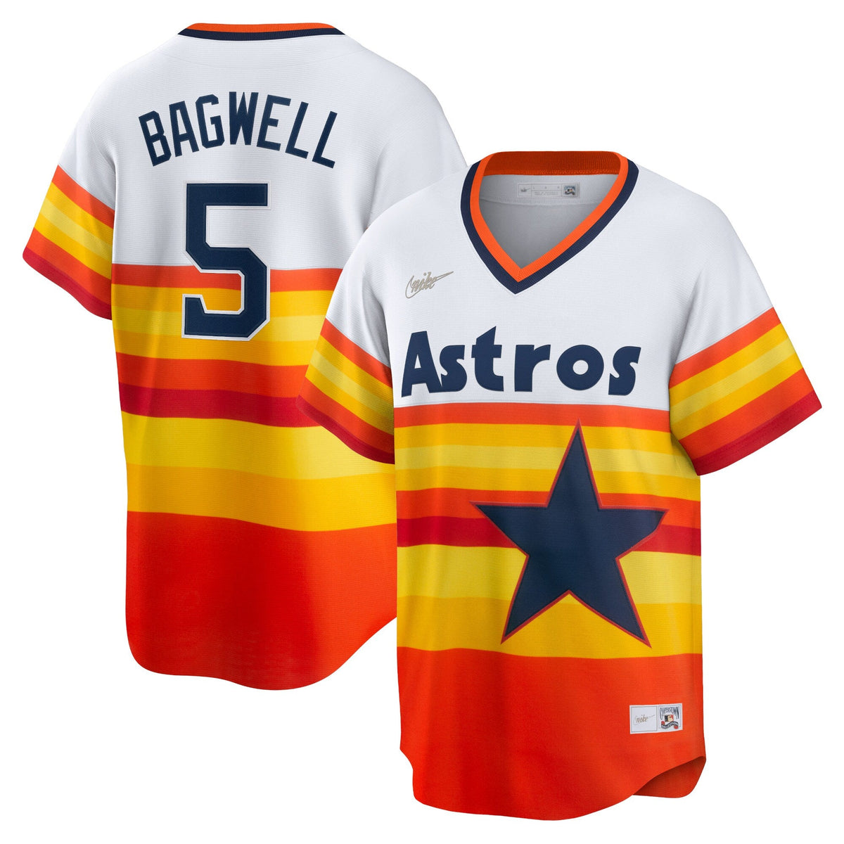 Houston Astros Jeff Bagwell White Home Cooperstown Collection Player Jersey product image 2, provided for visual reference