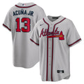 Atlanta Braves Ronald Acuna Jr. Gray Road Replica Player Name Jersey product image 1, provided for visual reference and