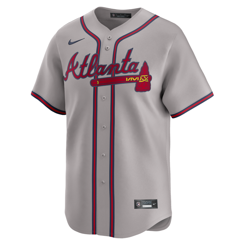 Atlanta Braves Ozzie Albies Gray Road Limited Player Jersey product image 7, provided for visual reference and product