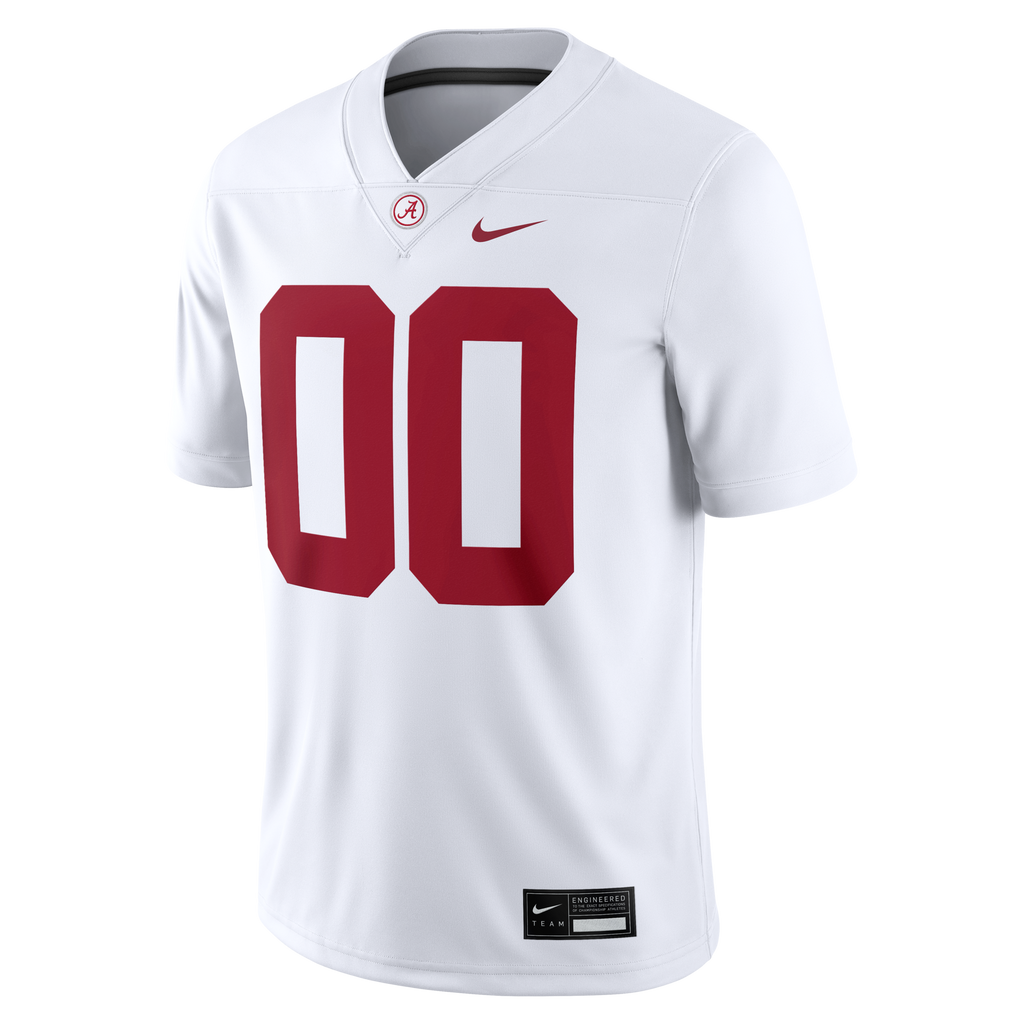 Alabama Crimson Tide Custom Game Jersey - White product image 3, provided for visual reference and product detail review