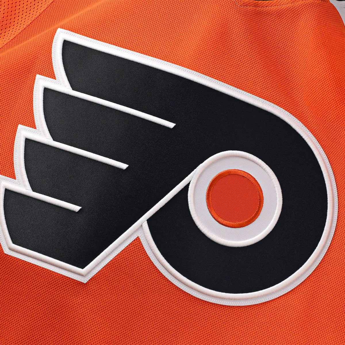 Philadelphia Flyers Trevor Zegras Orange Home Premium Jersey product image 5, provided for visual reference and product