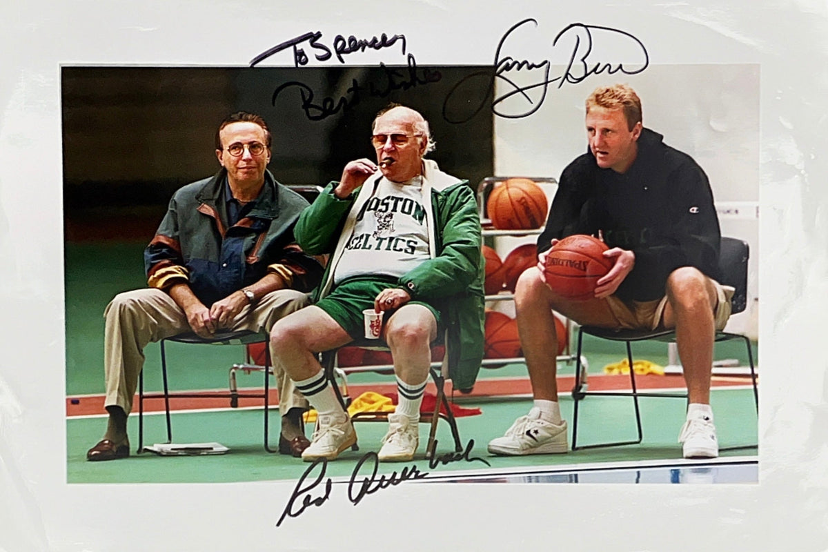 Larry Bird & Red Auerbach Autographed Boston Celtics 8.5x12 Photo Steiner CX product image 1, provided for visual reference