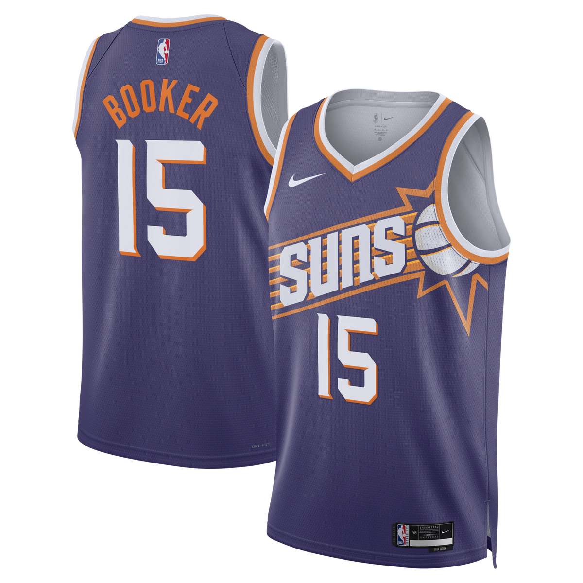 Phoenix Suns Icon Edition Swingman Jersey - Purple - Devin Booker product image 2, provided for visual reference and product