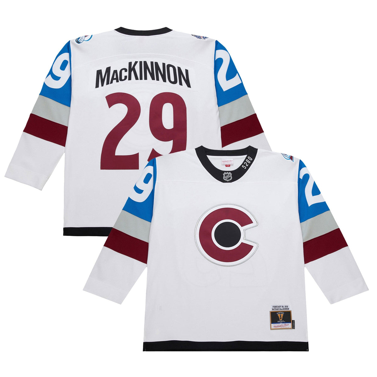 Colorado Avalanche Nathan MacKinnon White 2016-17 Power Play Jersey product image 2, provided for visual reference and