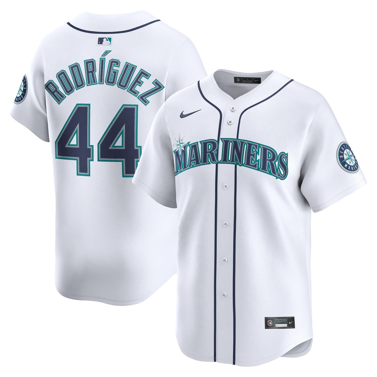 Seattle Mariners Julio Rodríguez White Home Limited Player Jersey product image 1, provided for visual reference and product
