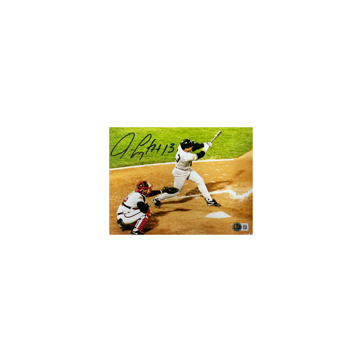 Jim Leyritz Autographed New York Yankees After-Swing 8x10 Beckett product image 1, provided for visual reference and product