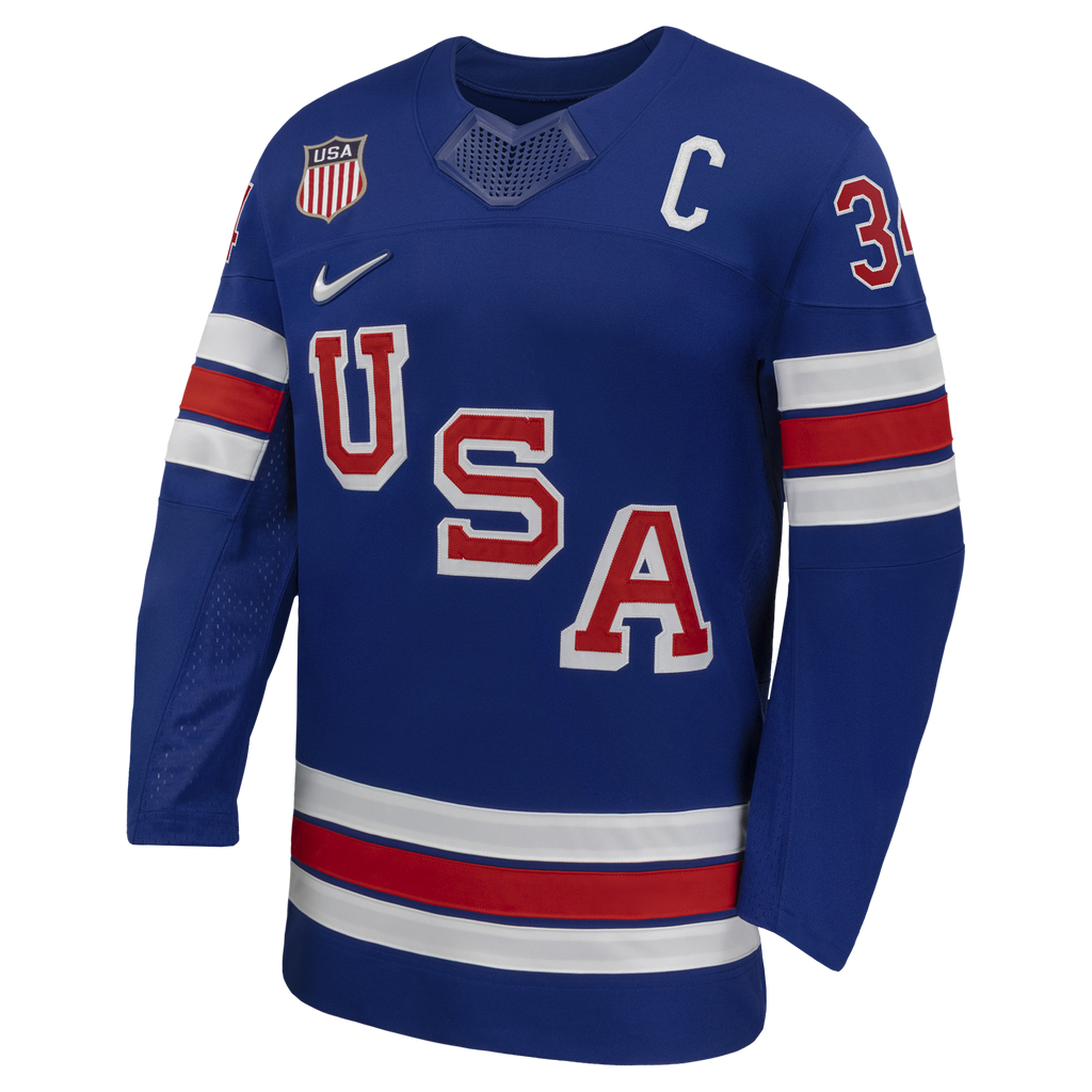 Auston Matthews Royal US Hockey 2026 Home Replica Jersey product image 3, provided for visual reference and product detail