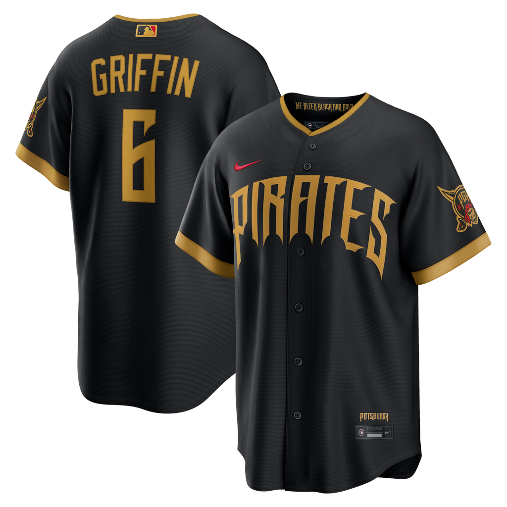 Pittsburgh Pirates Konnor Griffin Black 2026 City Connect Stadium Jersey product image 2, provided for visual reference and