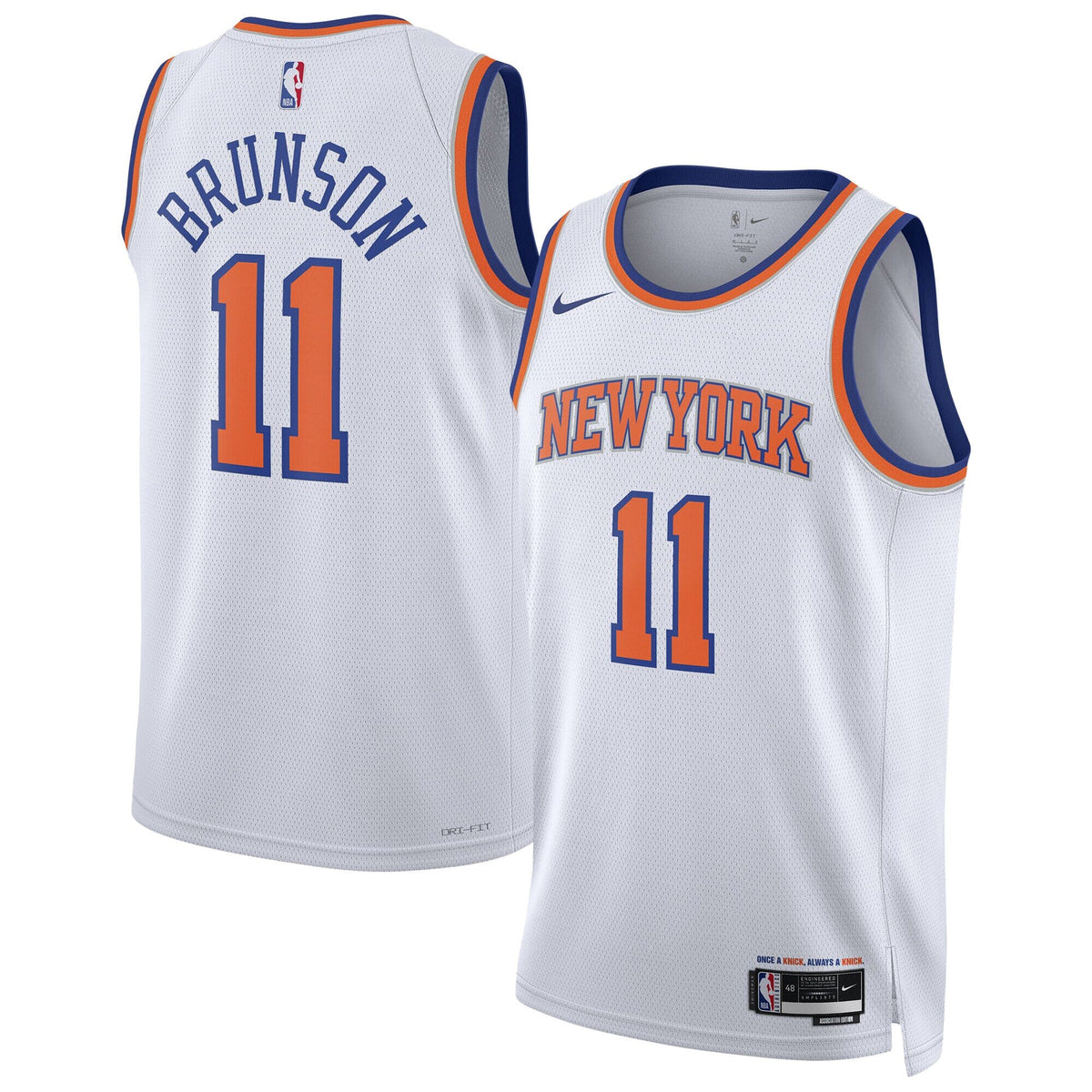 New York Knicks Association Swingman Jersey - Jalen Brunson product image 2, provided for visual reference and product