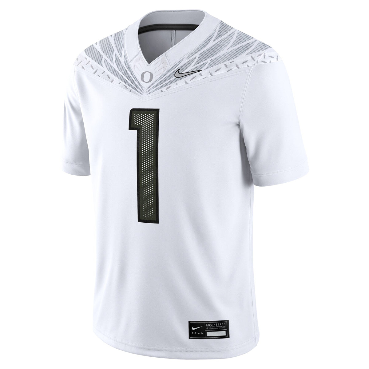 #1 Oregon Ducks Game Jersey - White product image 3, provided for visual reference and product detail review