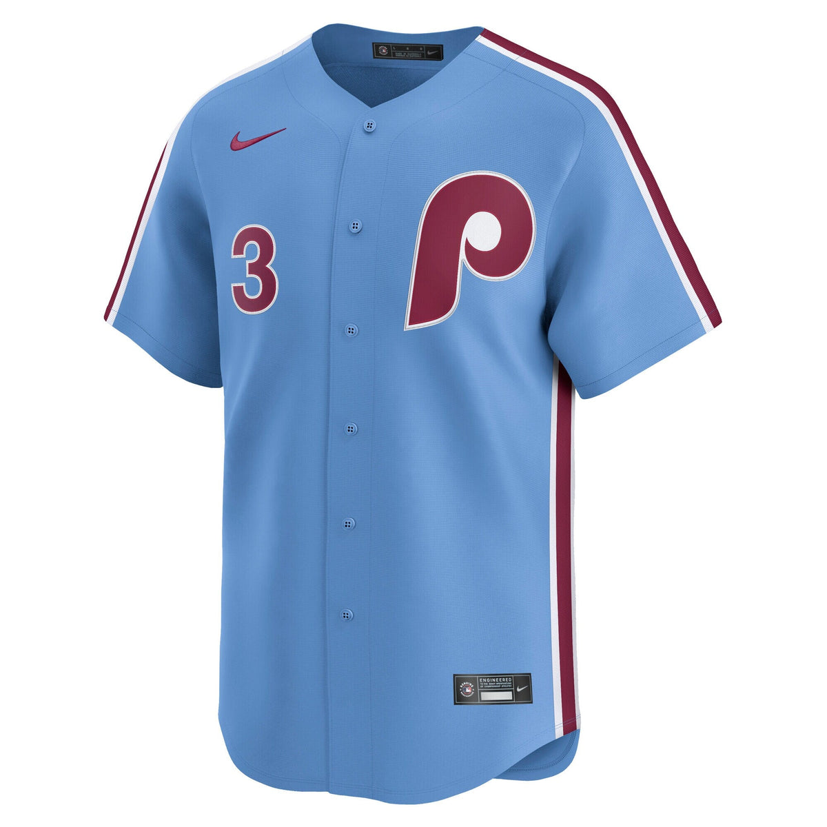 Philadelphia Phillies Bryce Harper Light Blue Alternate Limited Player Jersey product image 3, provided for visual reference