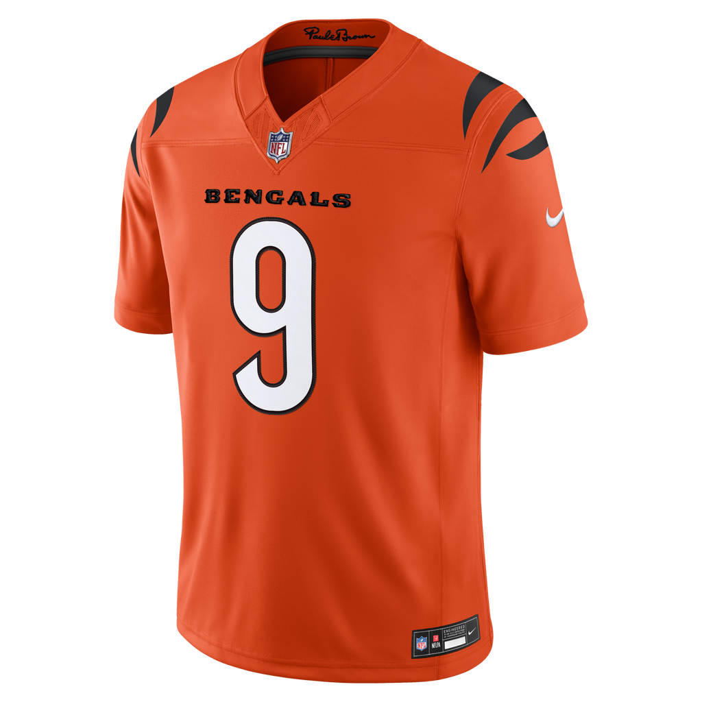 Cincinnati Bengals Joe Burrow Orange Alternate Vapor F.U.S.E. Stitched Limited Jersey product image 3, provided for visual