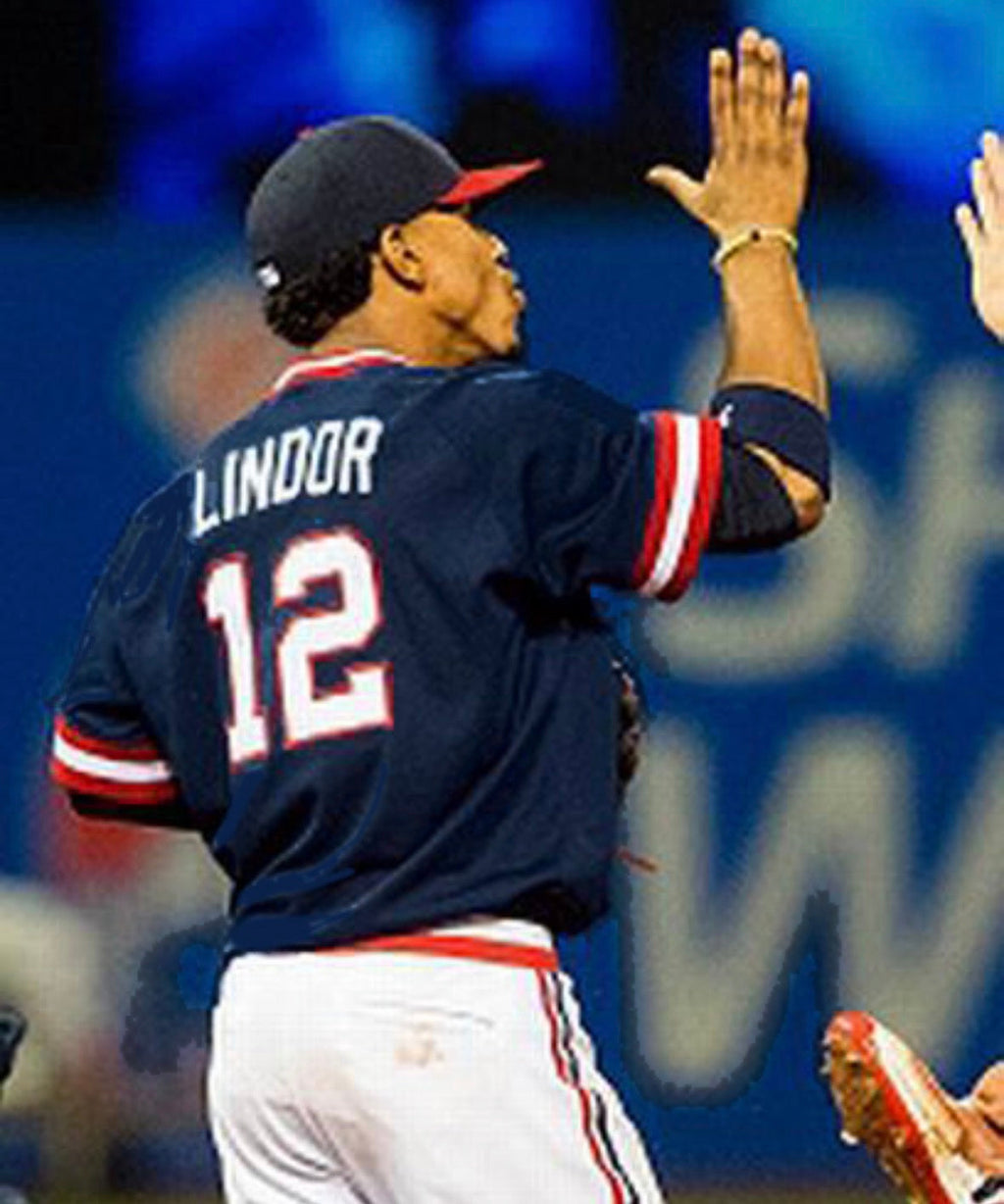 Francisco Lindor Cleveland Indians blue retro Jersey product image 5