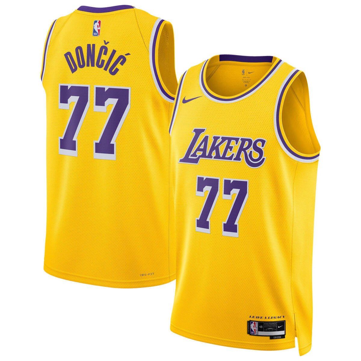 Los Angeles Lakers Icon Swingman Jersey - Luka Doncic product image 1, provided for visual reference and product detail
