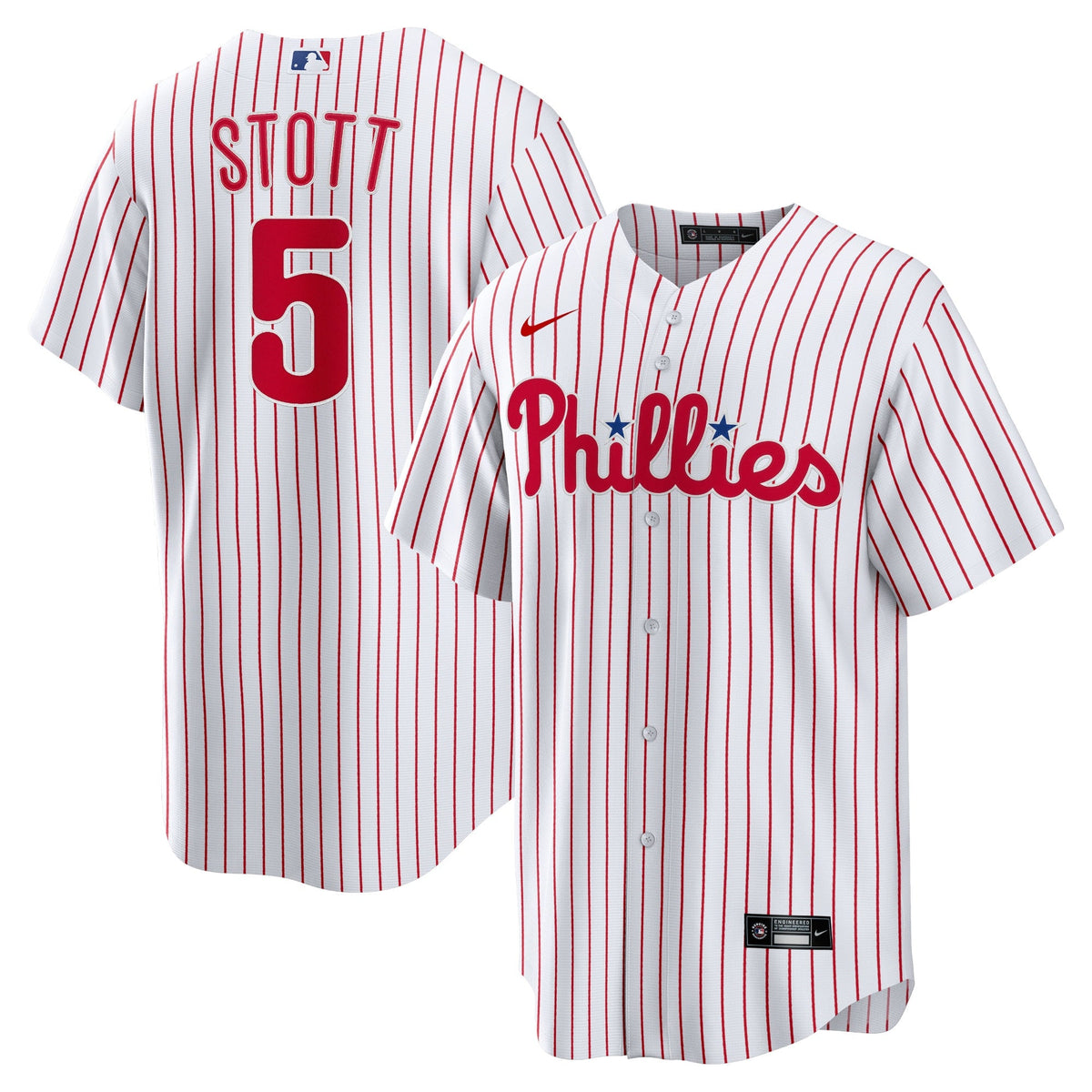 Philadelphia Phillies Bryson Stott White Replica Player Jersey product image 2, provided for visual reference and product
