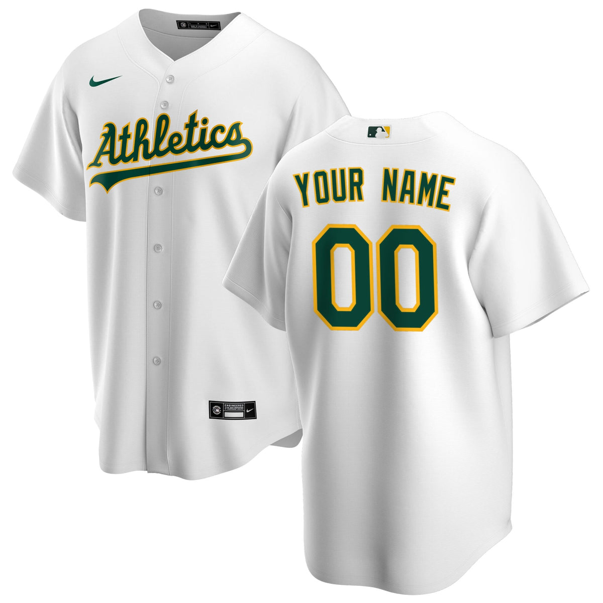 Athletics White Home Replica Custom Jersey product image 2, provided for visual reference and product detail review