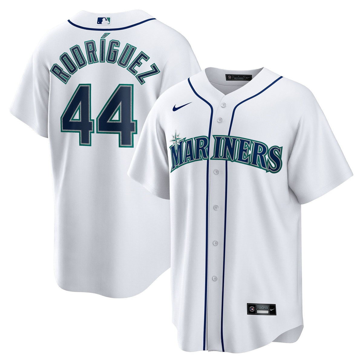 Seattle Mariners Julio Rodriguez White Home Replica Player Jersey product image 1, provided for visual reference and product