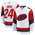 Carolina Hurricanes Seth Jarvis White Away Premium Jersey product image 1, provided for visual reference and product detail