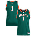 #1 Miami Hurricanes Replica Swingman Jersey - Green product image 1, provided for visual reference and product detail review