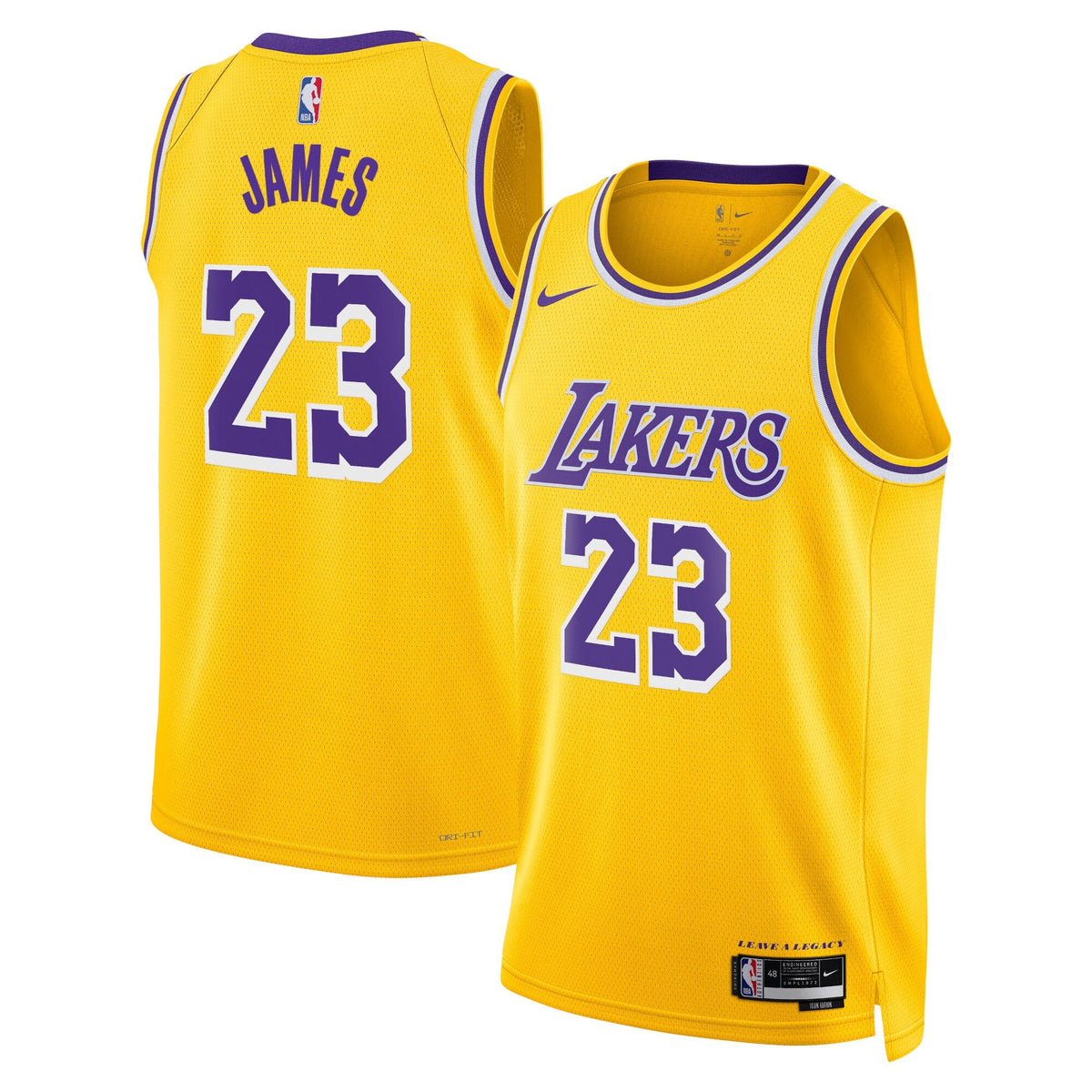 Los Angeles Lakers Icon Edition Swingman Jersey - Gold - Lebron James product image 1, provided for visual reference and