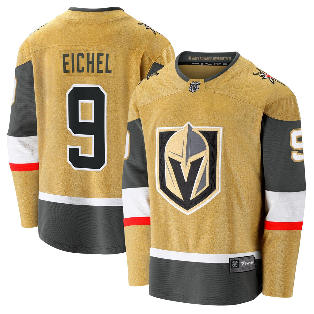 Vegas Golden Knights Jack Eichel Gold Home Breakaway Jersey product image 2, provided for visual reference and product