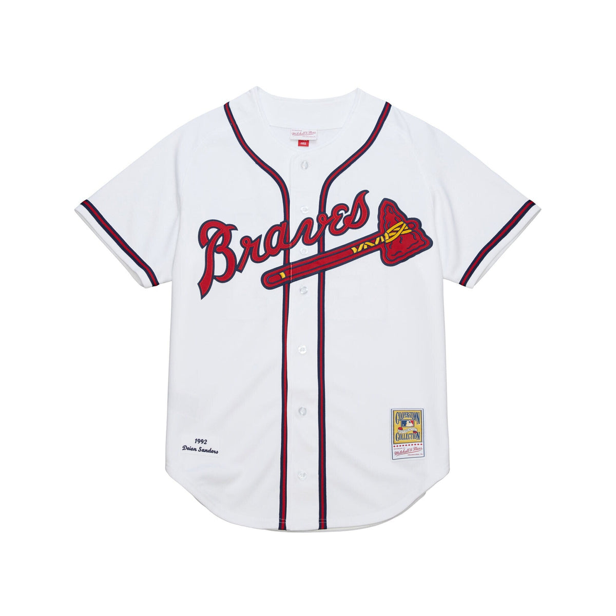 Atlanta Braves Deion Sanders White Cooperstown Collection 1992 Authentic Jersey product image 3, provided for visual